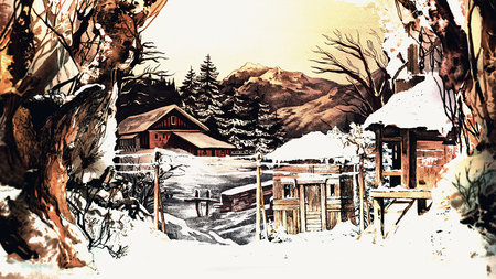 Das Foto zeigt im Vordergrund die Papiertheaterdekoration 'Landschaft im Schnee' vom Schreiberverlag. Der Hintergrund stammt von Scholz. Er wurde vergrößert. Der Himmel wurde durch unseren eigenen Himmel ersetzt.\\n\\n21.11.2020 12:51